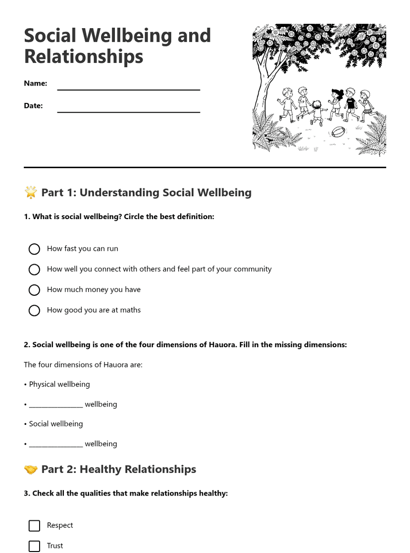 Social Wellbeing and Relationships