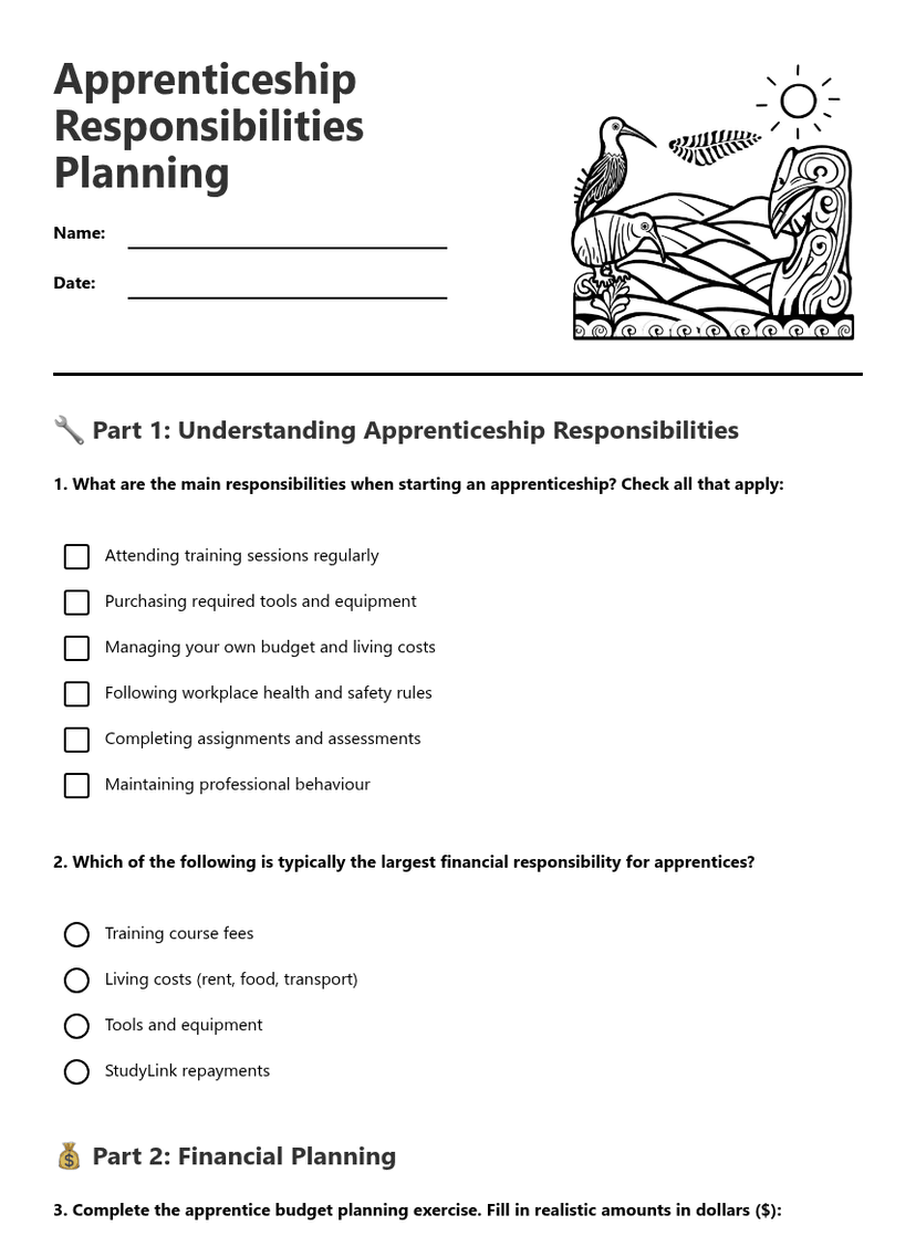 Apprenticeship Responsibilities Planning