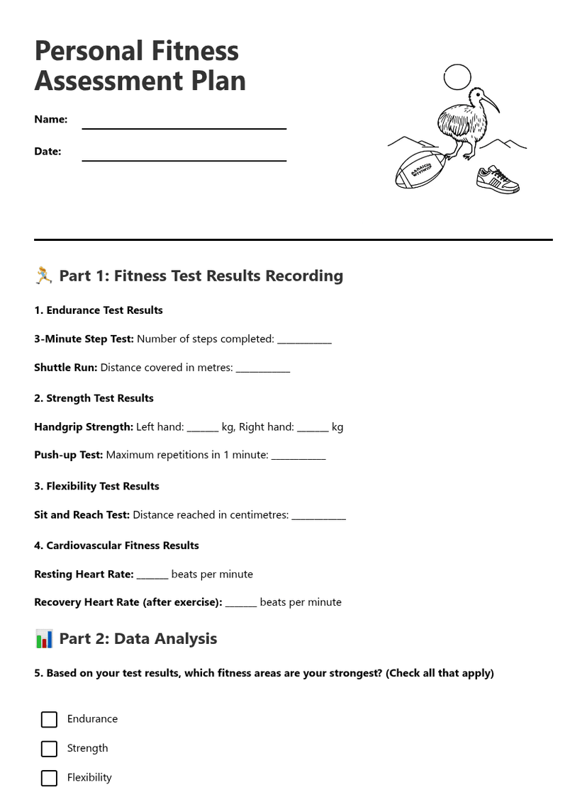 Personal Fitness Assessment Plan