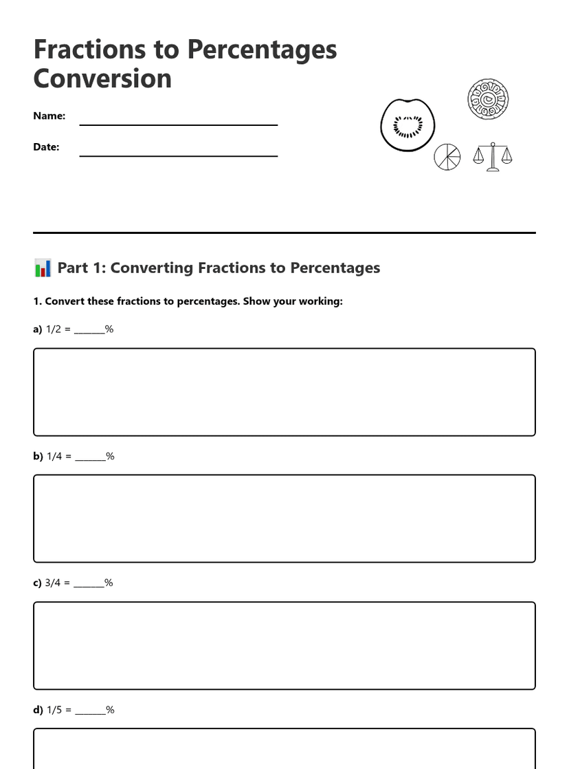 Fractions to Percentages Conversion