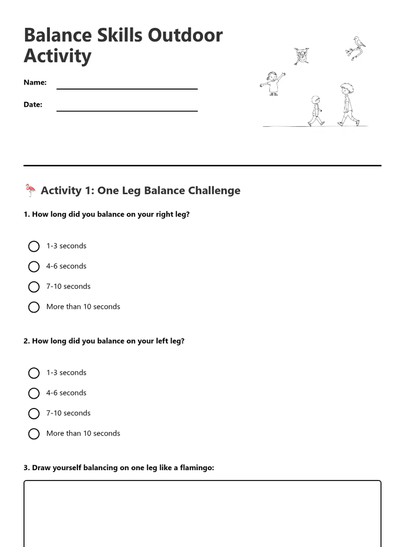 Balance Skills Outdoor Activity