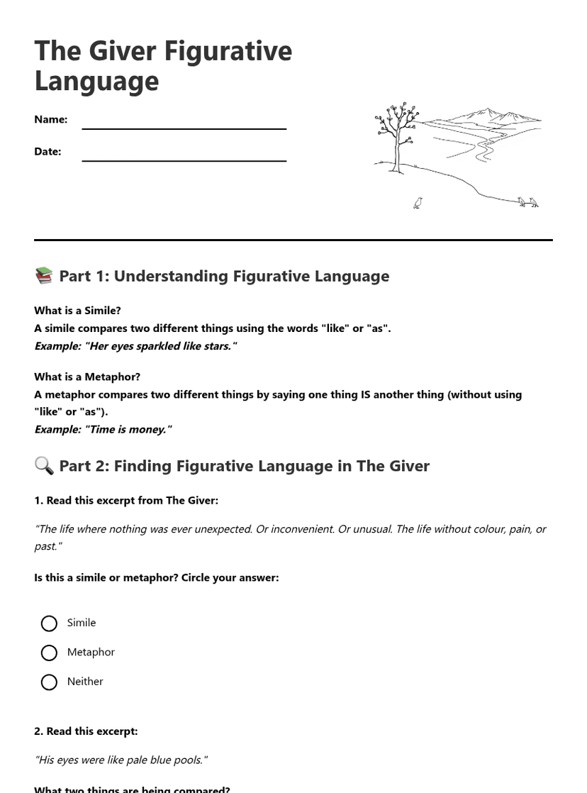 The Giver Figurative Language