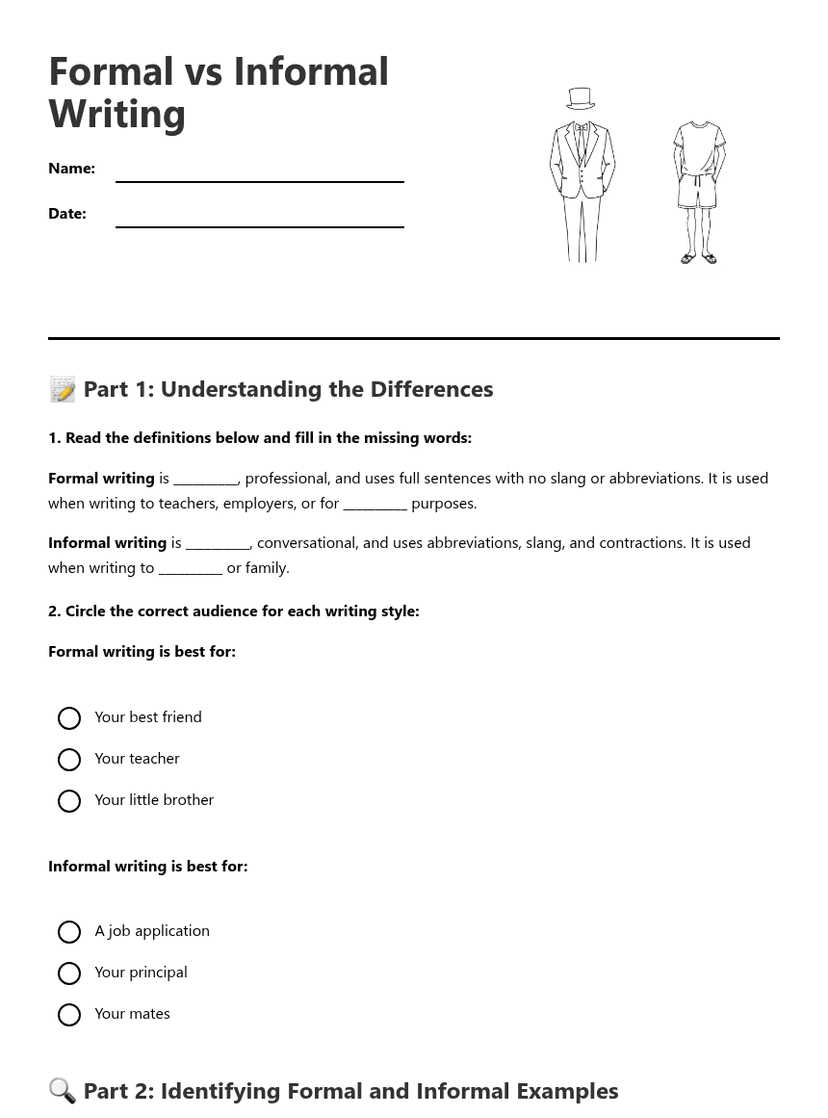 Formal vs Informal Writing