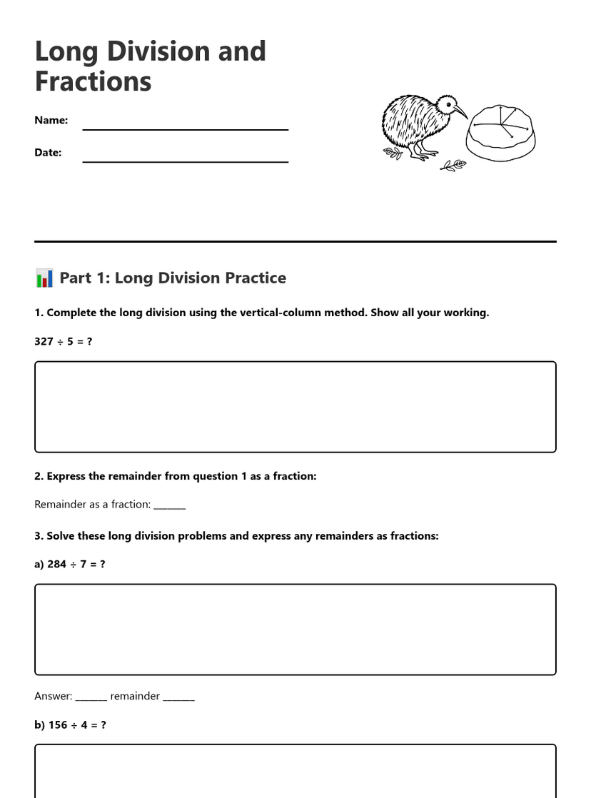 Long Division and Fractions