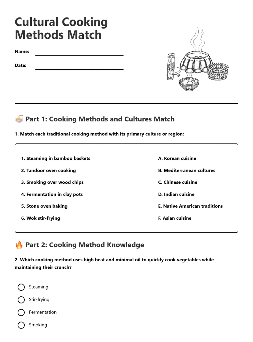 Cultural Cooking Methods Match