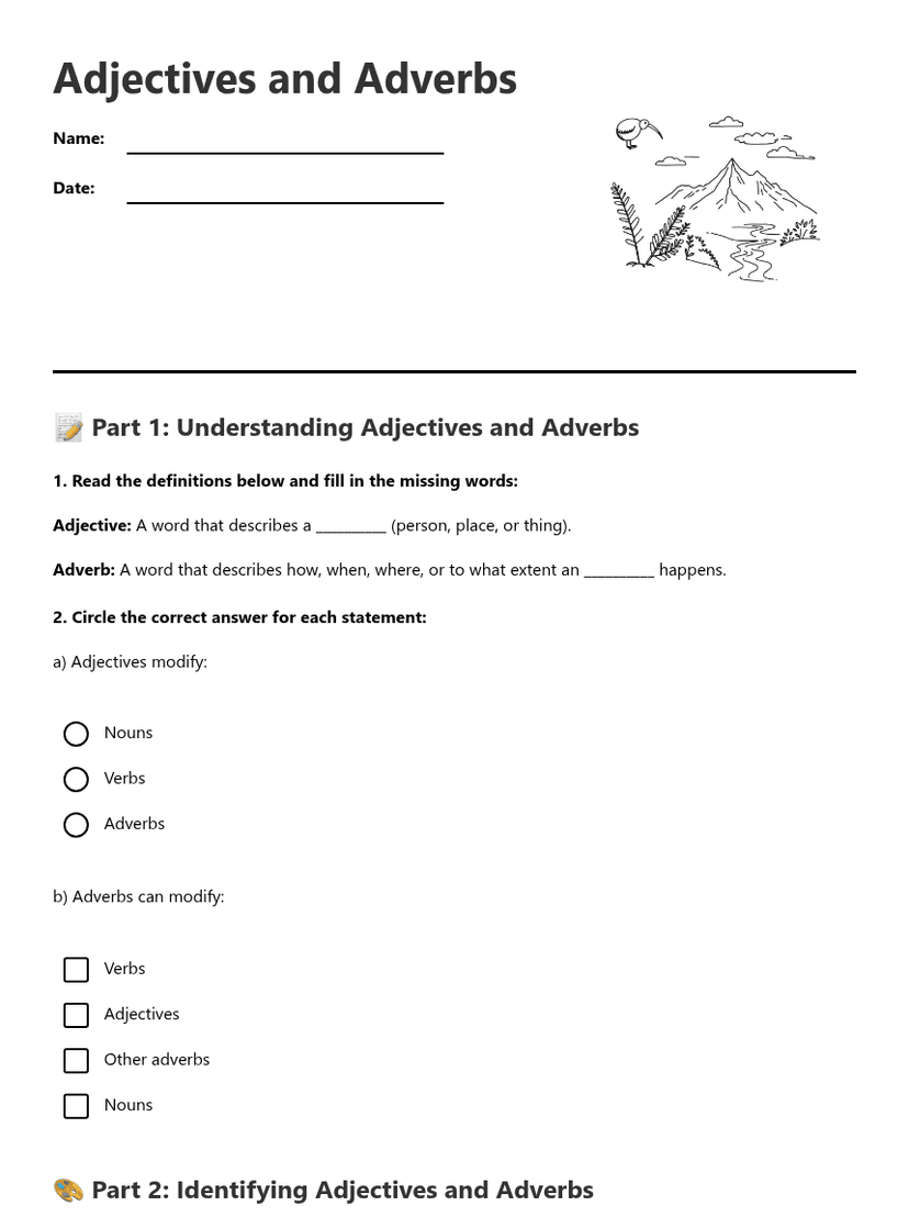 Adjectives and Adverbs
