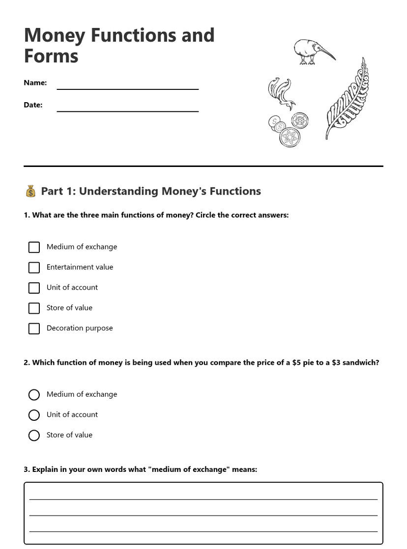 Money Functions and Forms