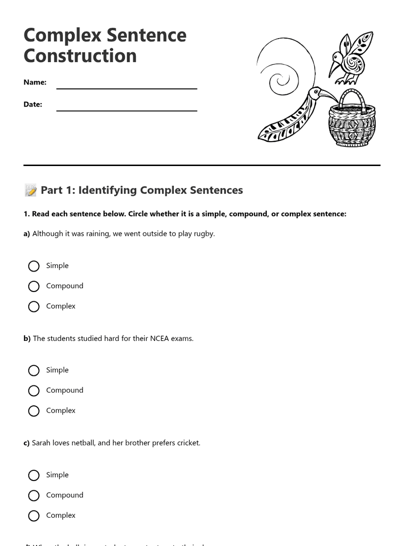 Complex Sentence Construction