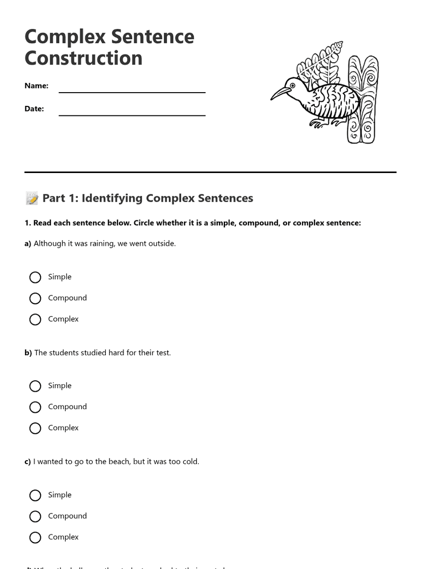 Complex Sentence Construction
