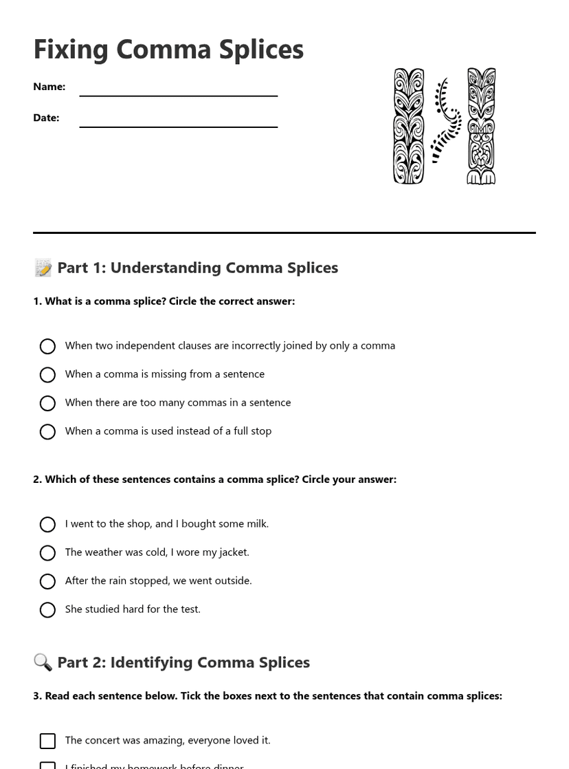 Fixing Comma Splices