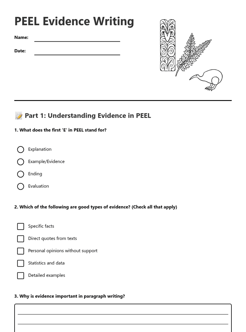 PEEL Evidence Writing