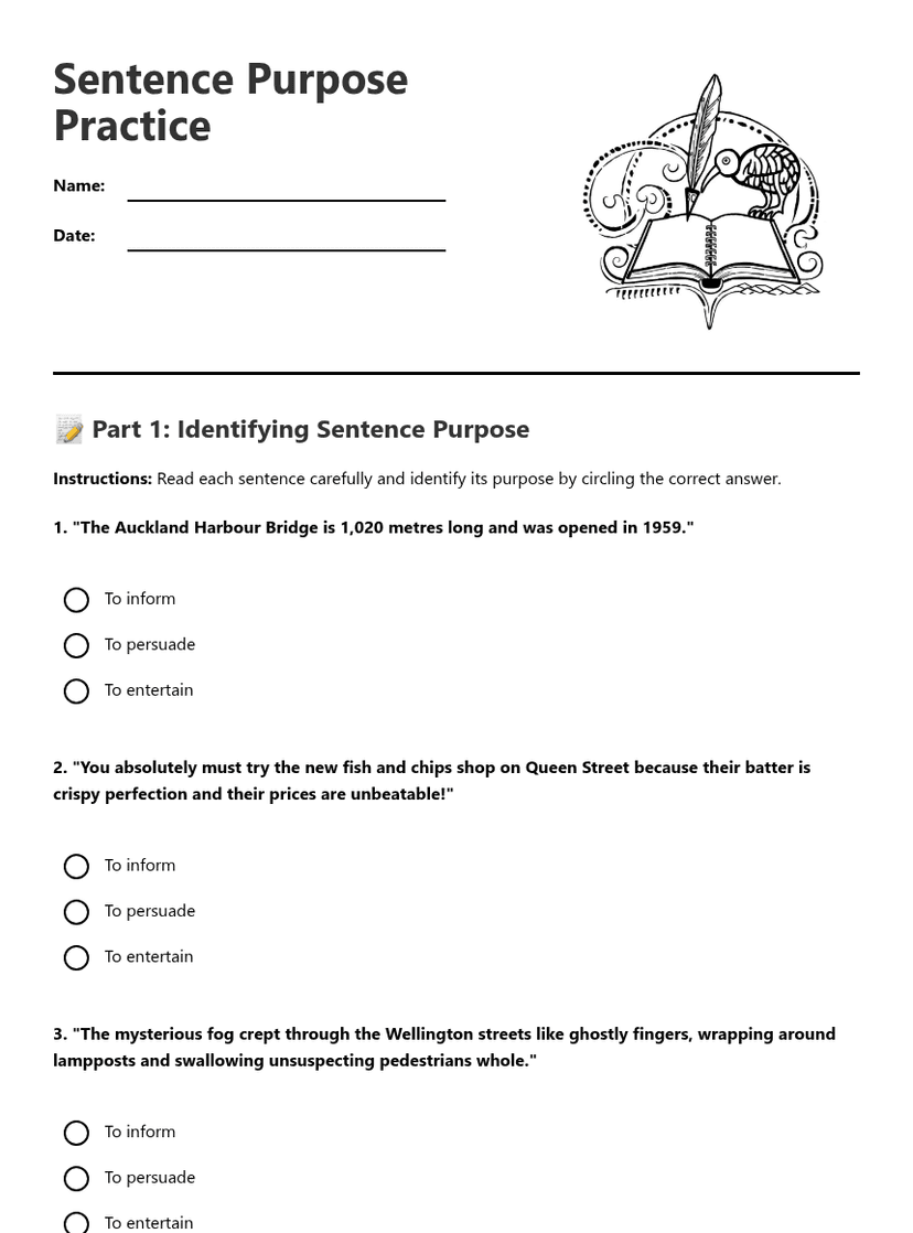 Sentence Purpose Practice