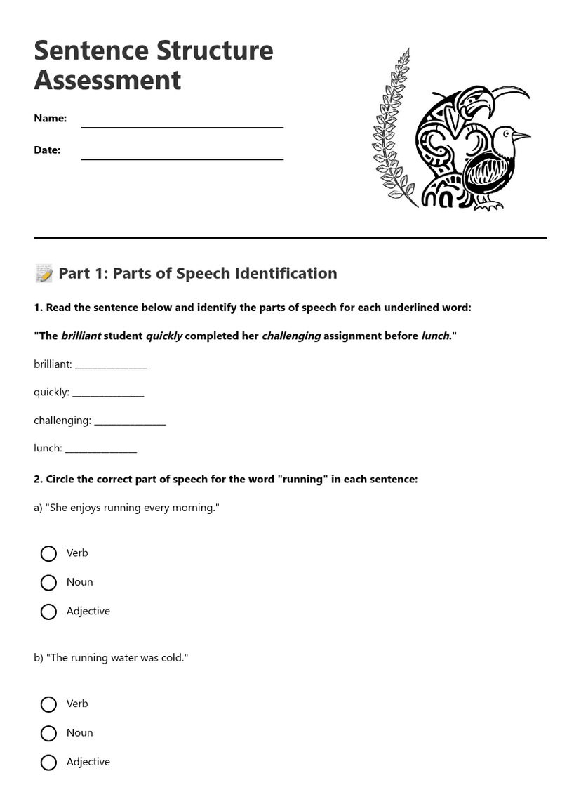 Sentence Structure Assessment