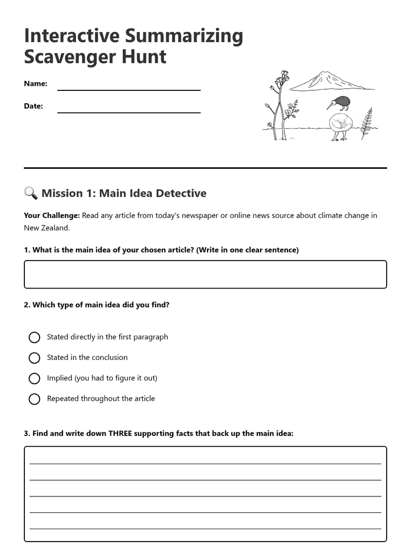 Interactive Summarizing Scavenger Hunt