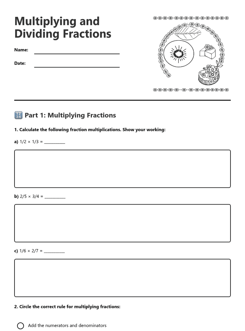 Multiplying and Dividing Fractions
