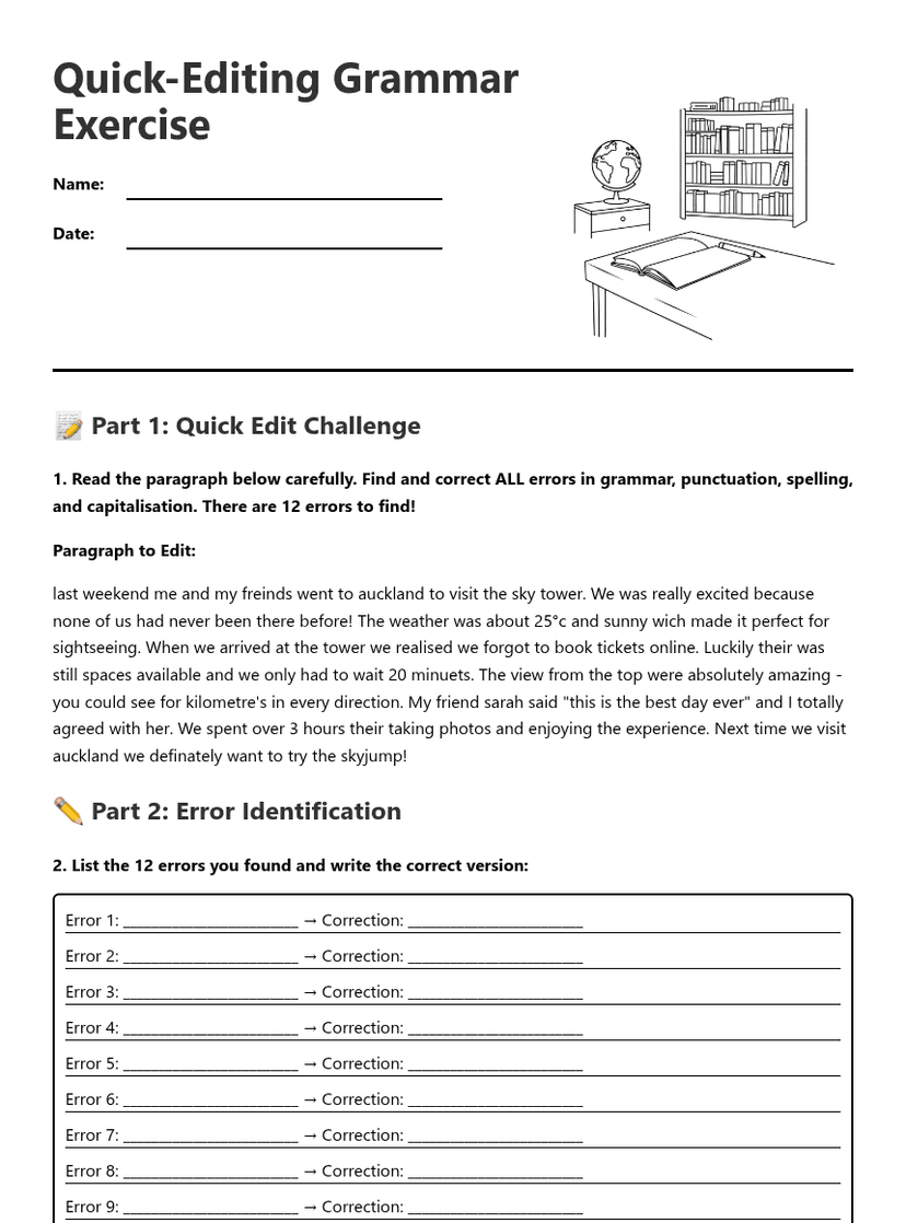 Quick-Editing Grammar Exercise