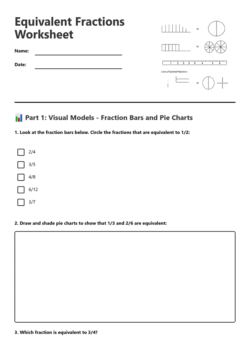 Equivalent Fractions Worksheet