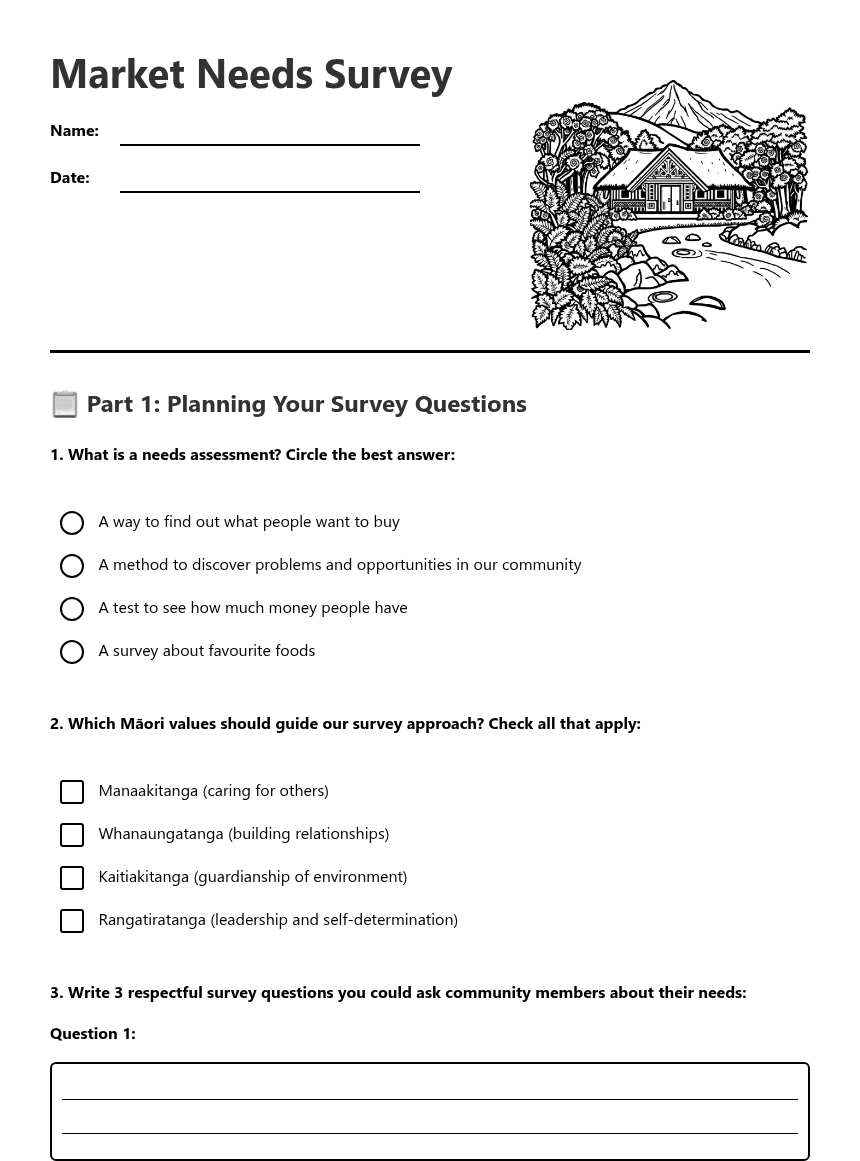 Market Needs Survey worksheet preview