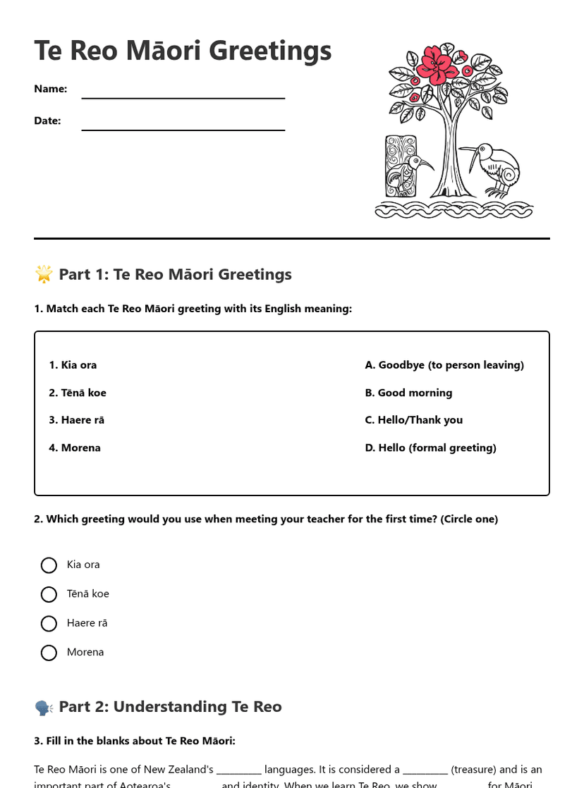 Te Reo Māori Greetings