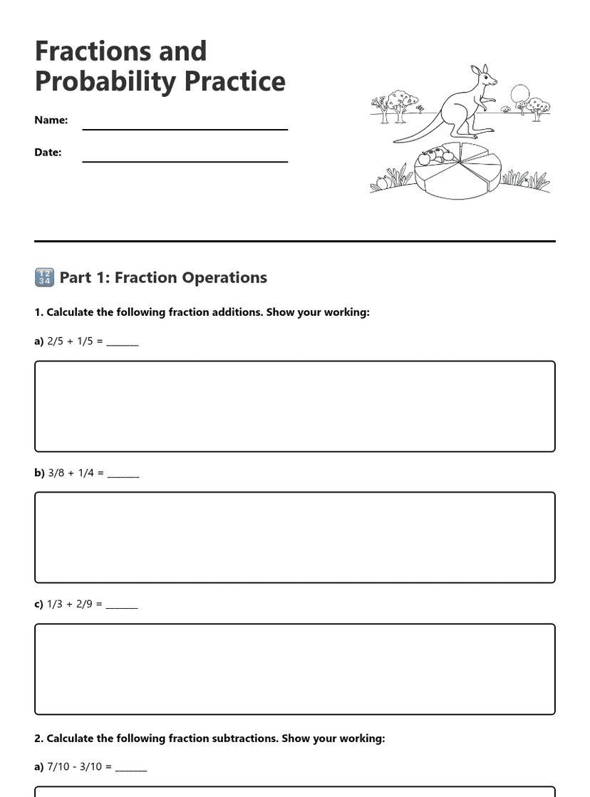 Fractions and Probability Practice