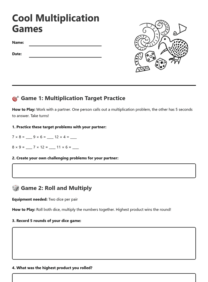 Cool Multiplication Games