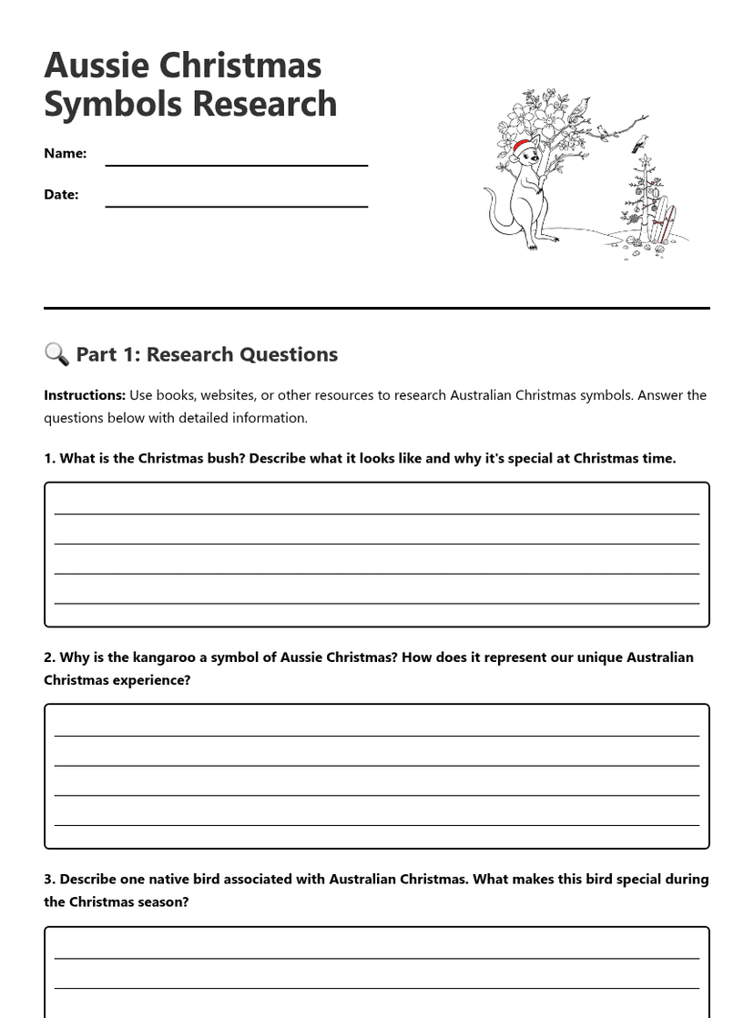 Aussie Christmas Symbols Research