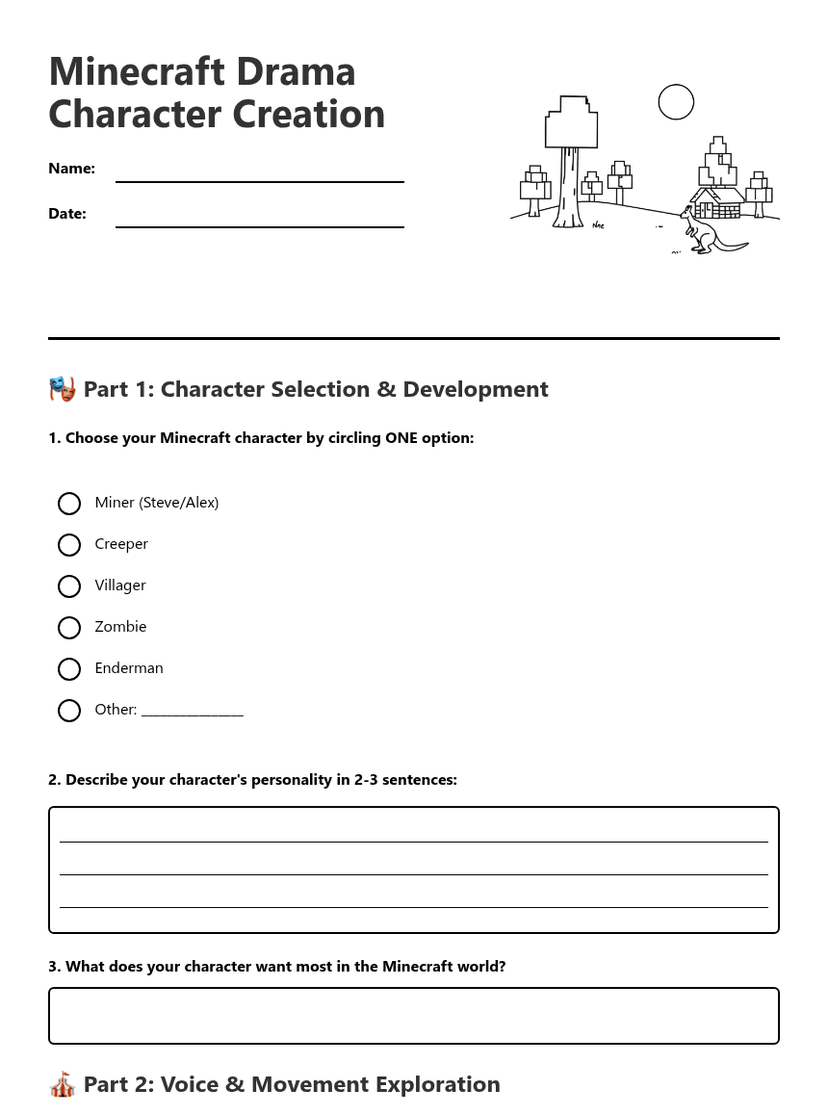 Minecraft Drama Character Creation