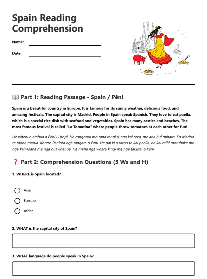 Spain Reading Comprehension