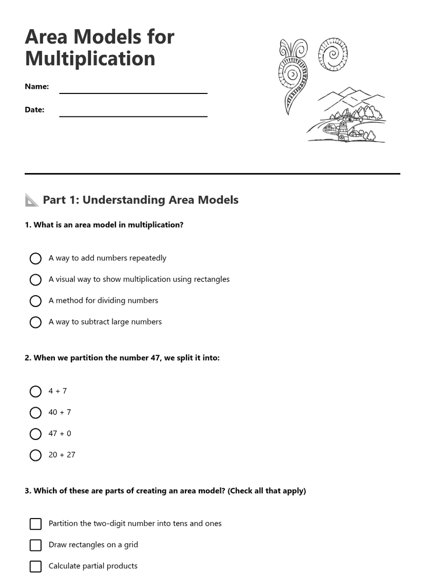 Area Models for Multiplication