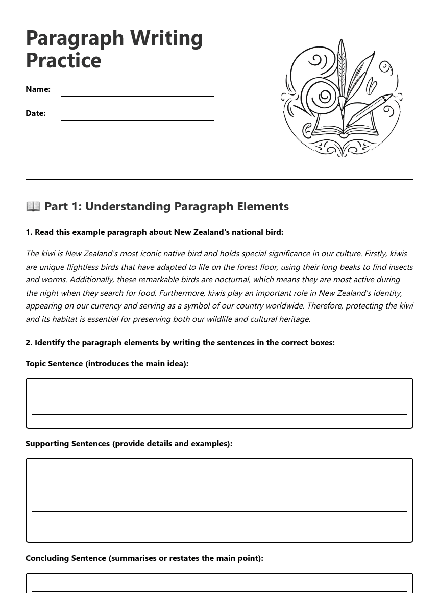 Paragraph Writing Practice worksheet preview