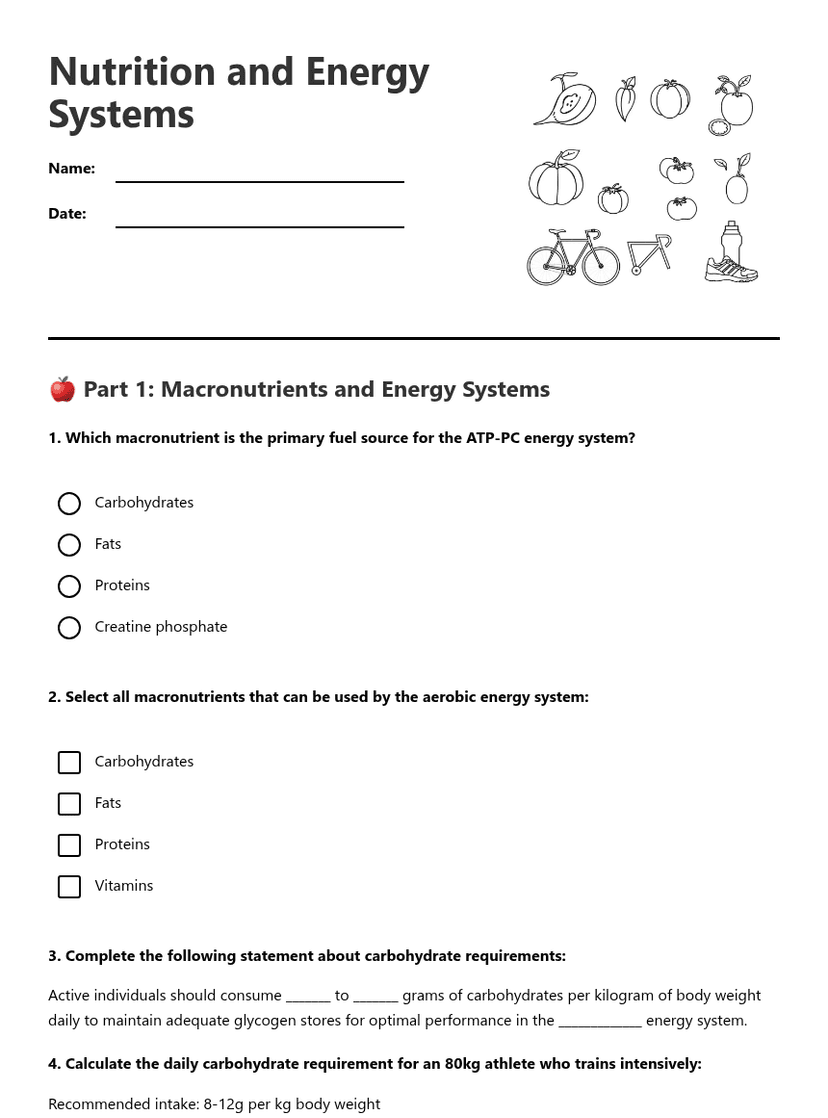 Nutrition and Energy Systems