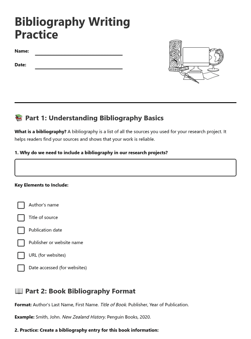 Bibliography Writing Practice
