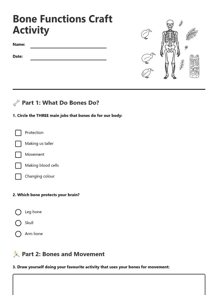 Bone Functions Craft Activity