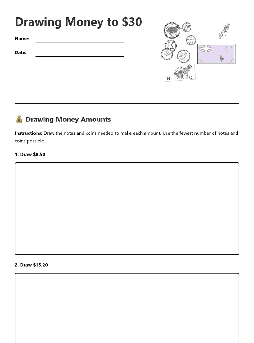 Drawing Money to $30