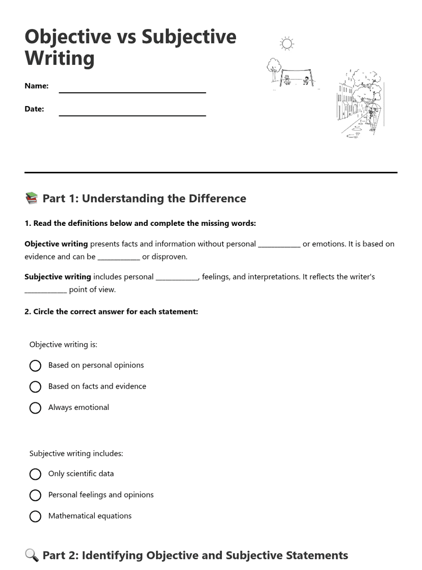 Objective vs Subjective Writing