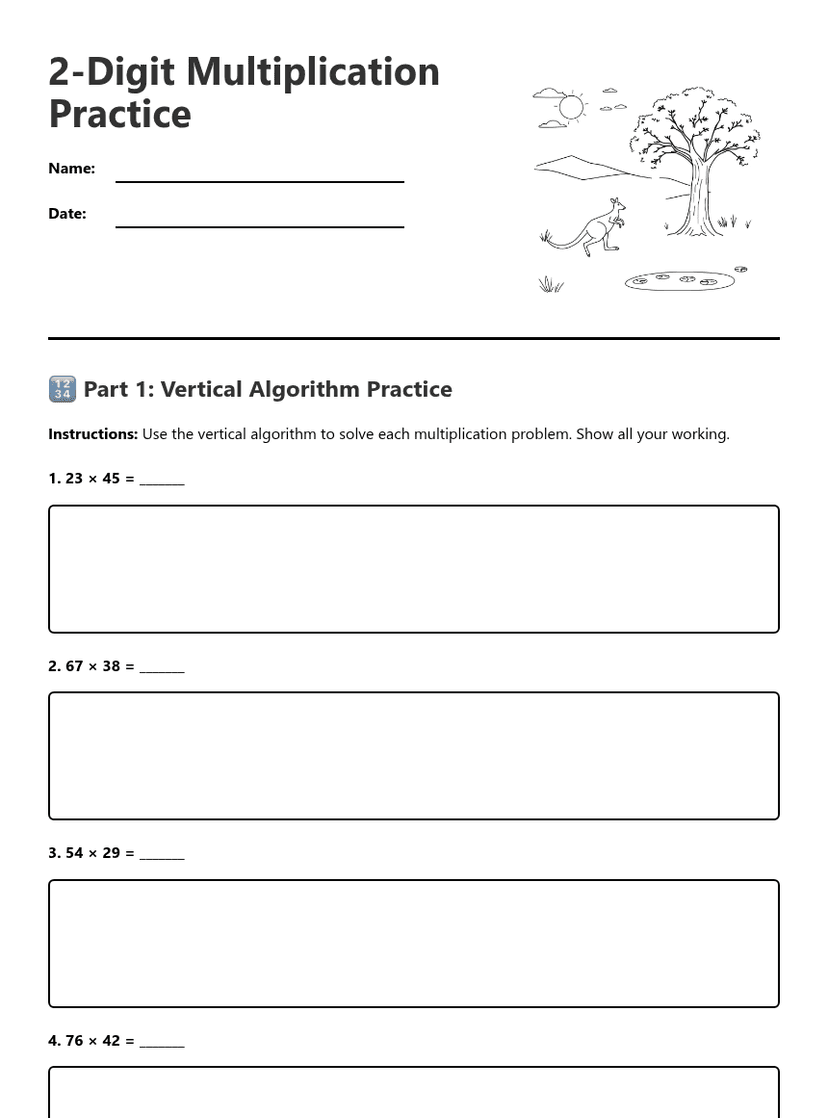 2-Digit Multiplication Practice