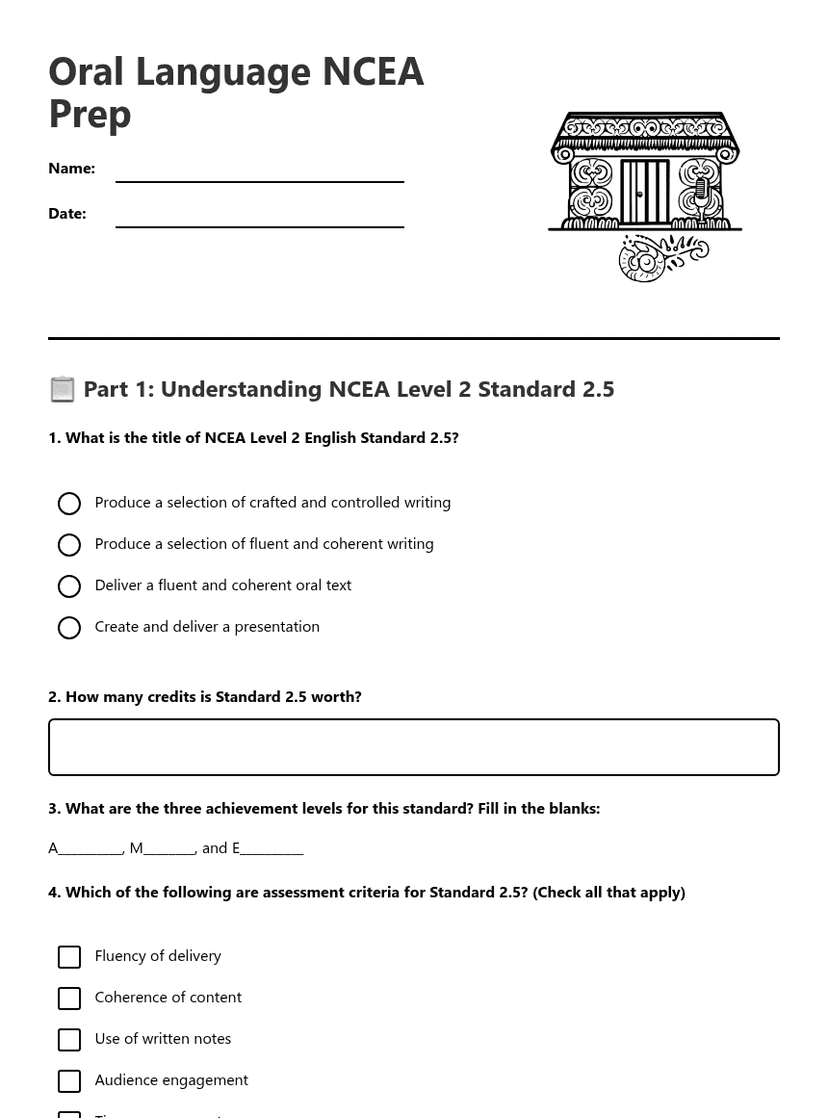 Oral Language NCEA Prep