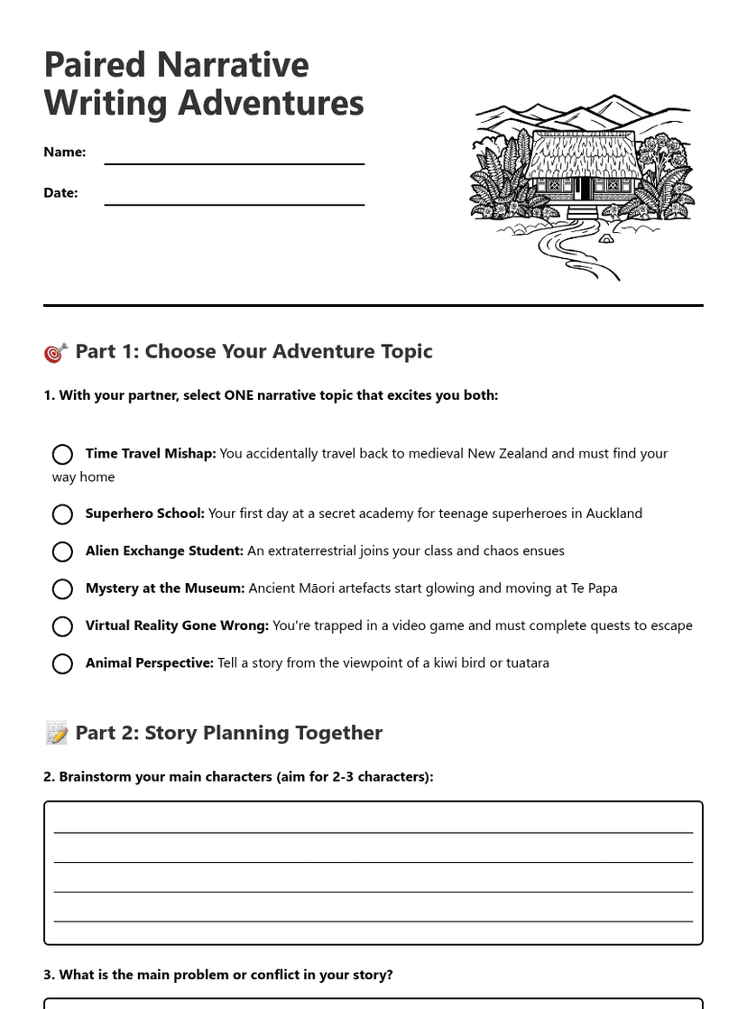 Paired Narrative Writing Adventures
