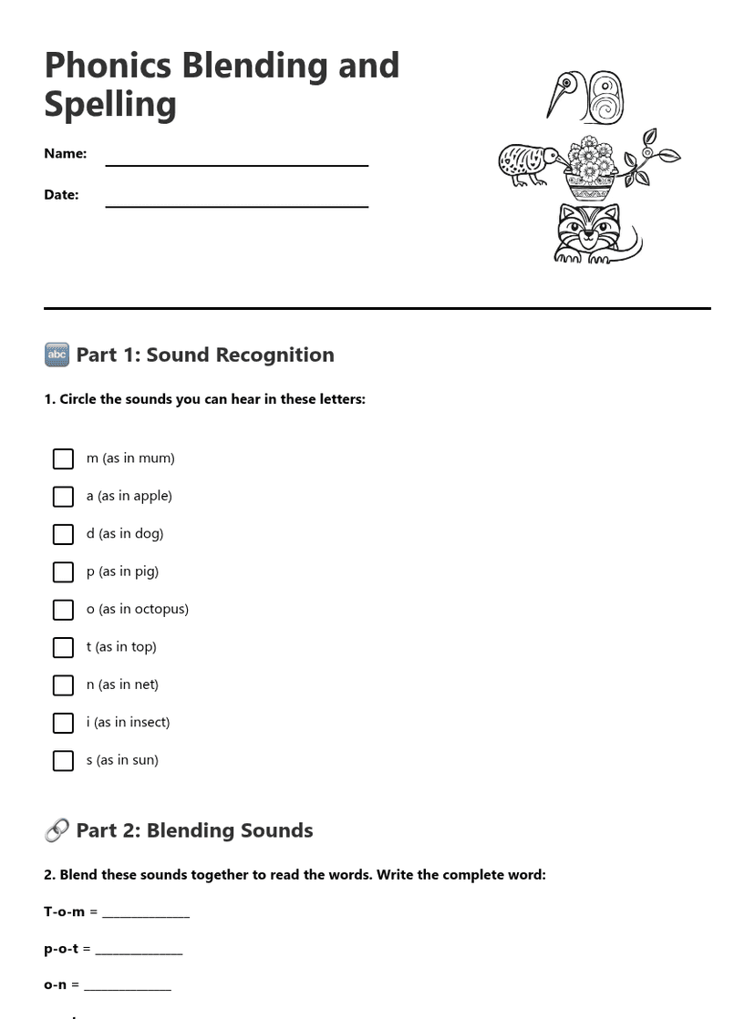 Phonics Blending and Spelling