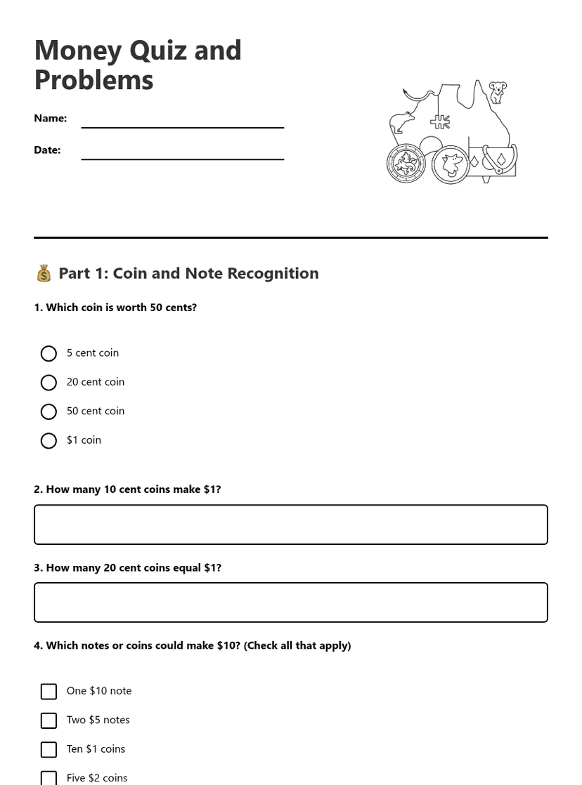 Money Quiz and Problems