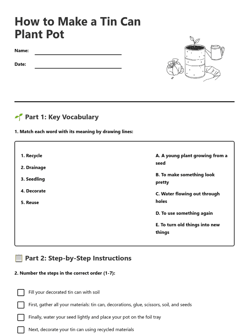 Tin Can Plant Pot
