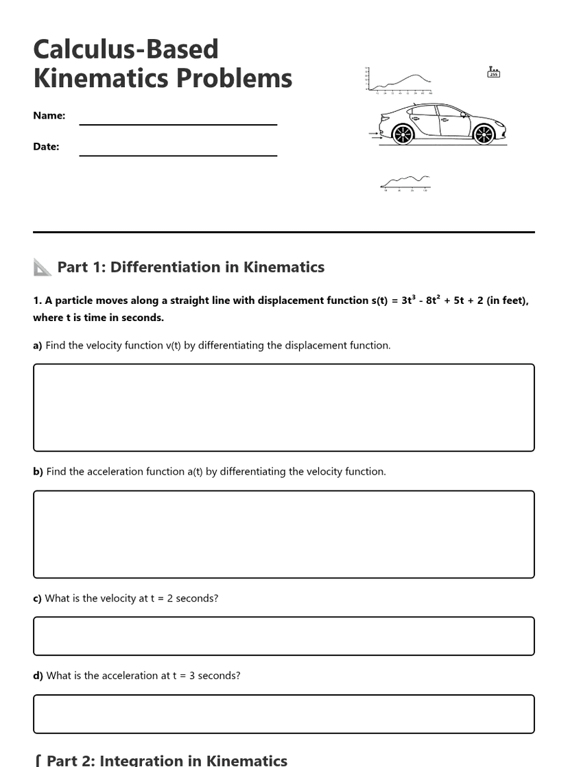 Calculus-Based Kinematics Problems