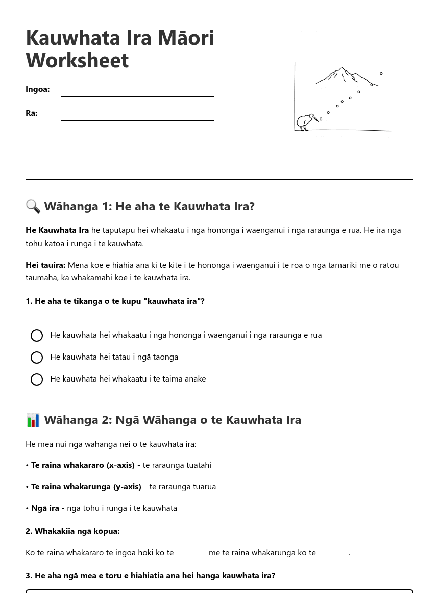 Kauwhata Ira Māori Worksheet worksheet preview