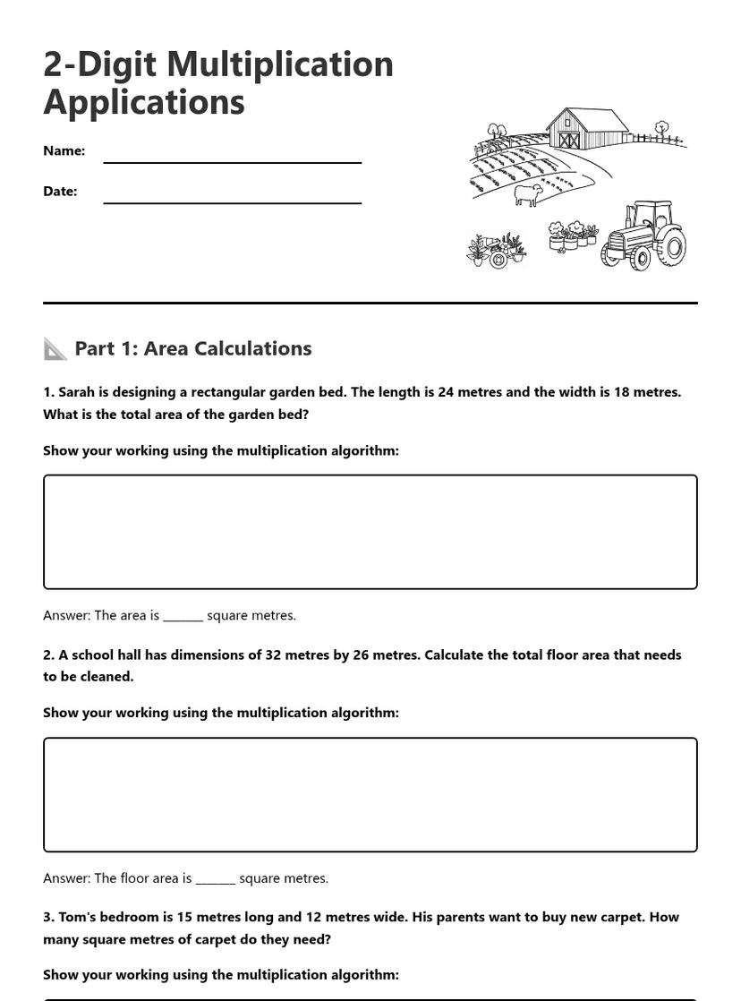 2-Digit Multiplication Applications