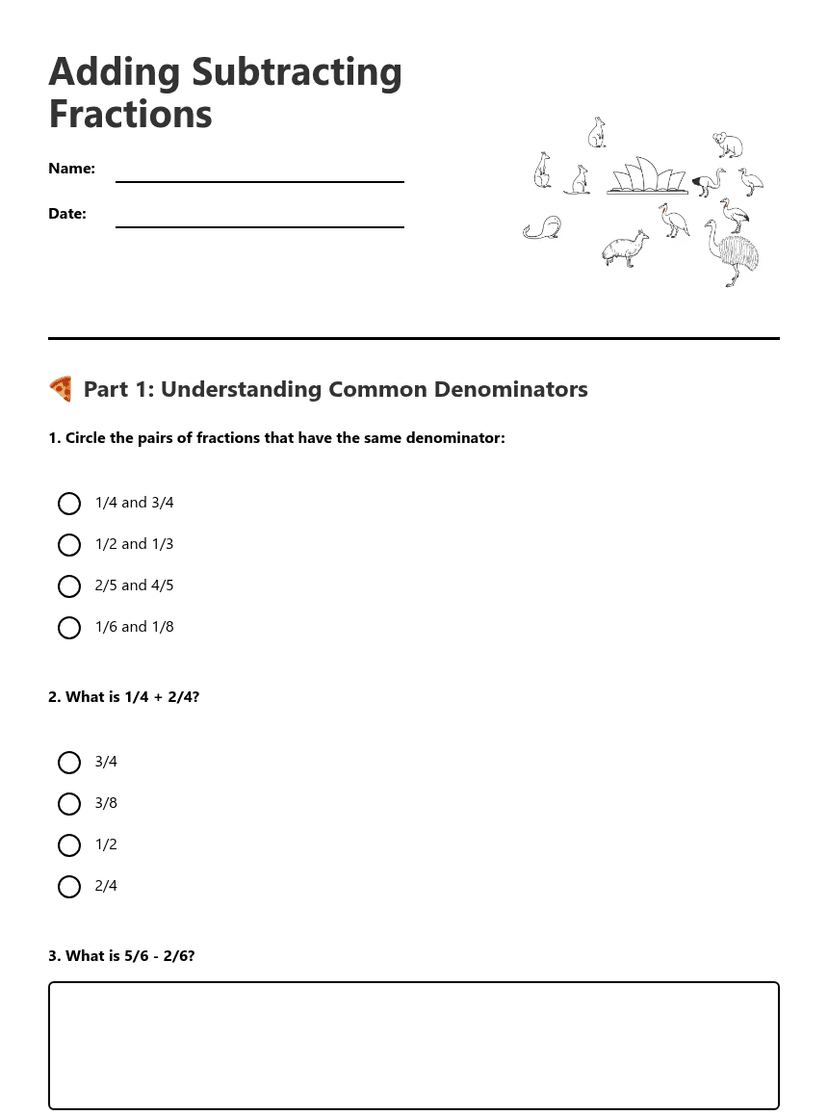 Adding Subtracting Fractions