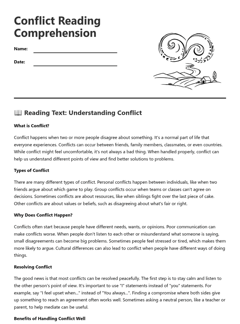 Conflict Reading Comprehension
