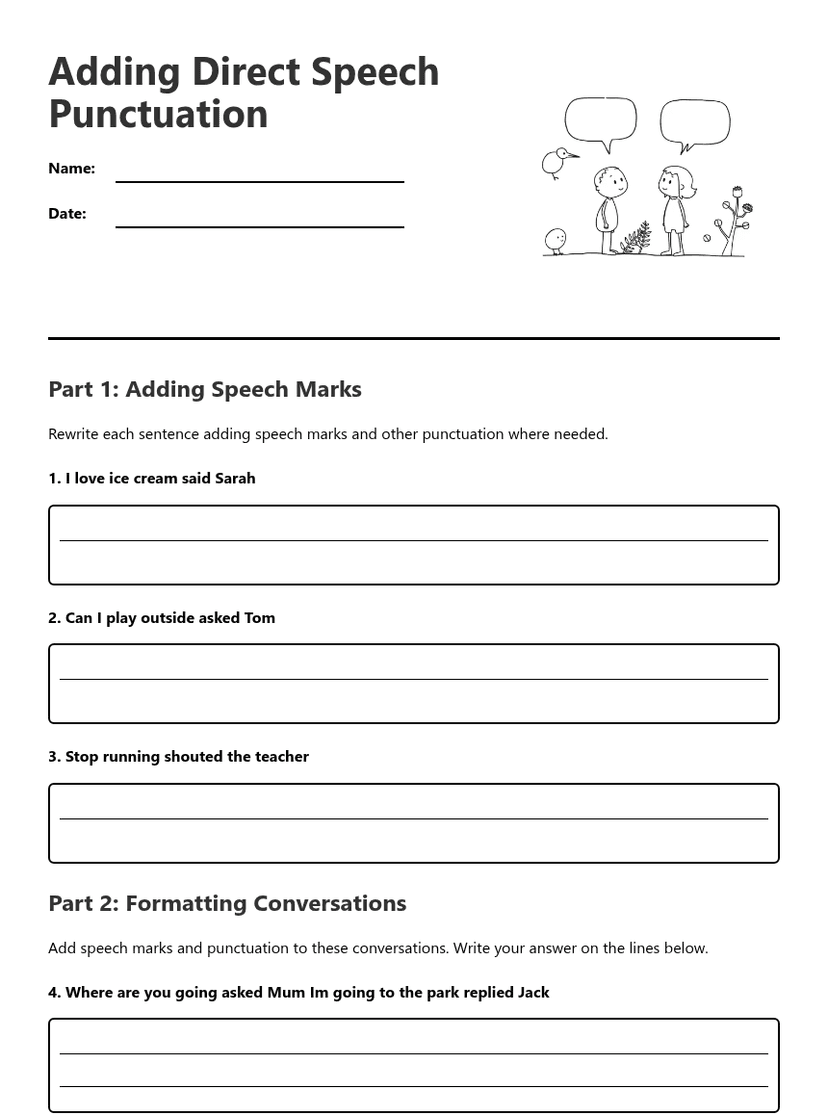 Adding Direct Speech Punctuation