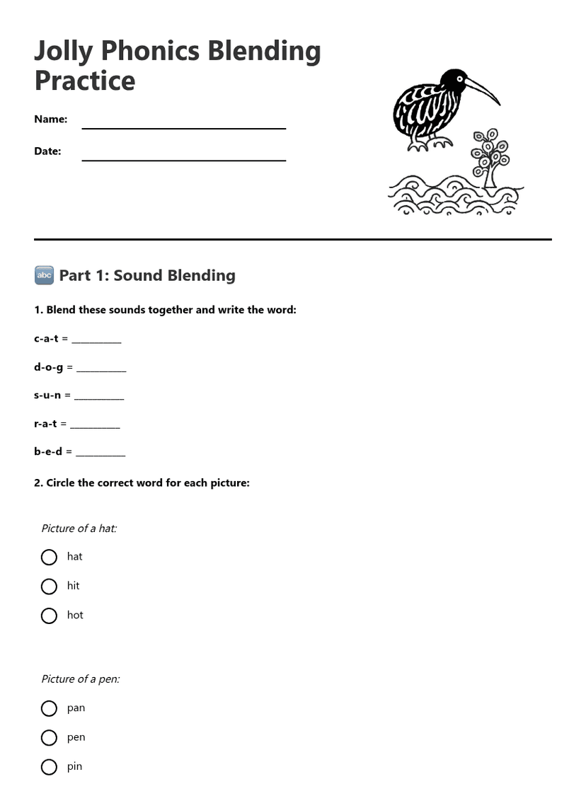 Jolly Phonics Blending Practice