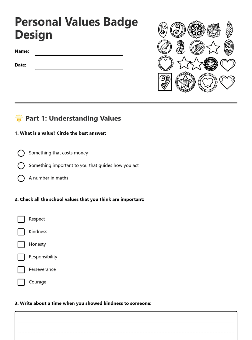 Personal Values Badge Design