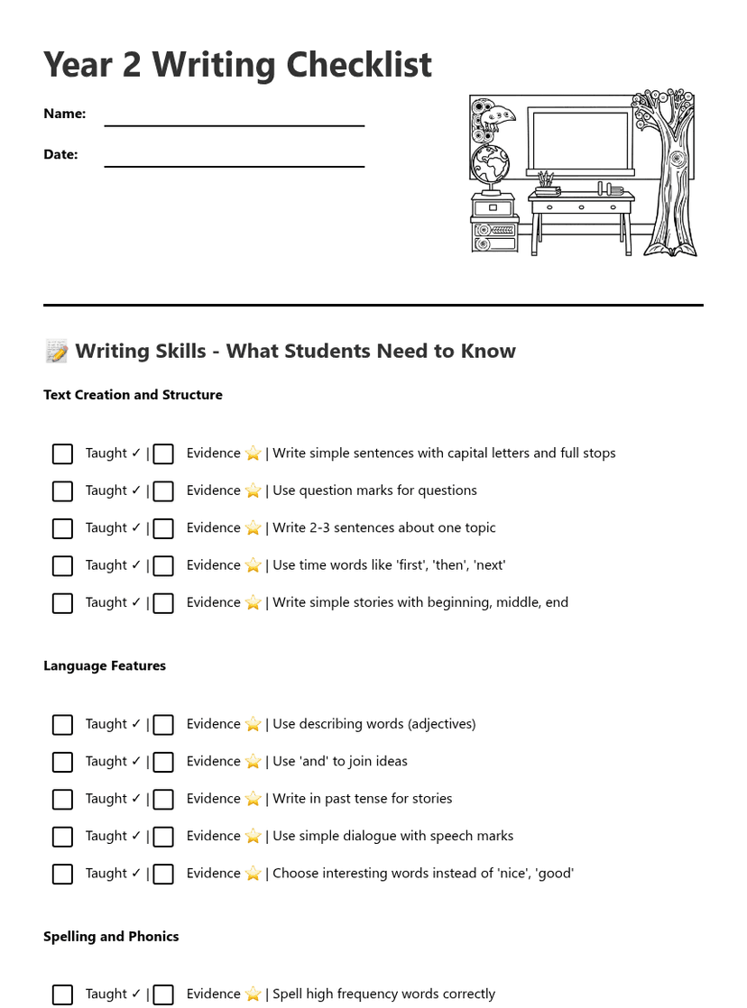 Year 2 Writing Checklist